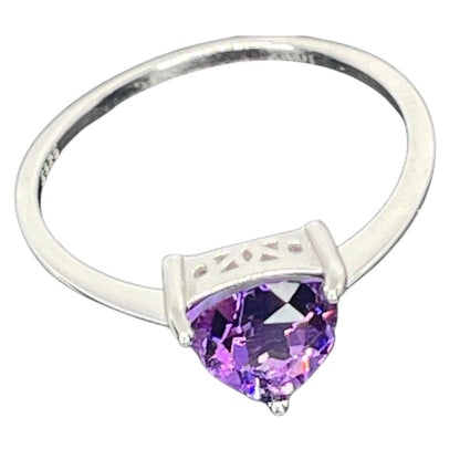 LUXY Gems Natural Amethyst Sterling Silver Ring (1 ct.) Luxury Fashion (Sz 7)