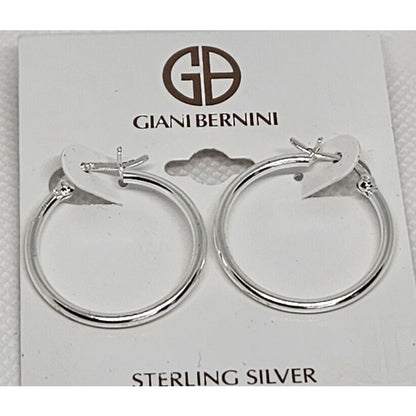 Sterling Silver Hoop Earrings Chic Trendy Fashion Stylish Shiny Minimal Elegant