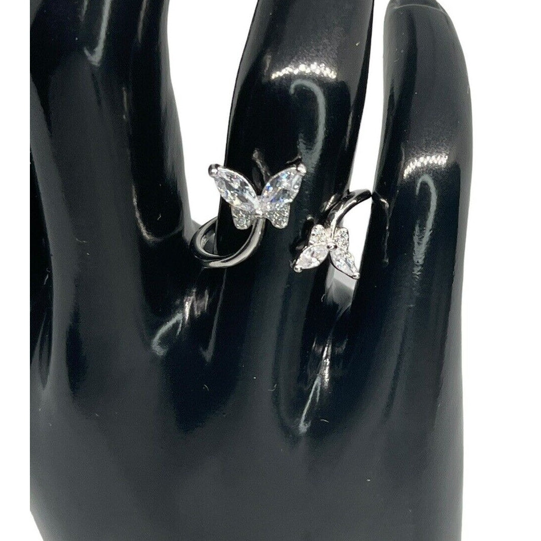 Sterling Silver Butterfly Open Band Ring (Sz 7) Stunning Chic Style Elegant NWT