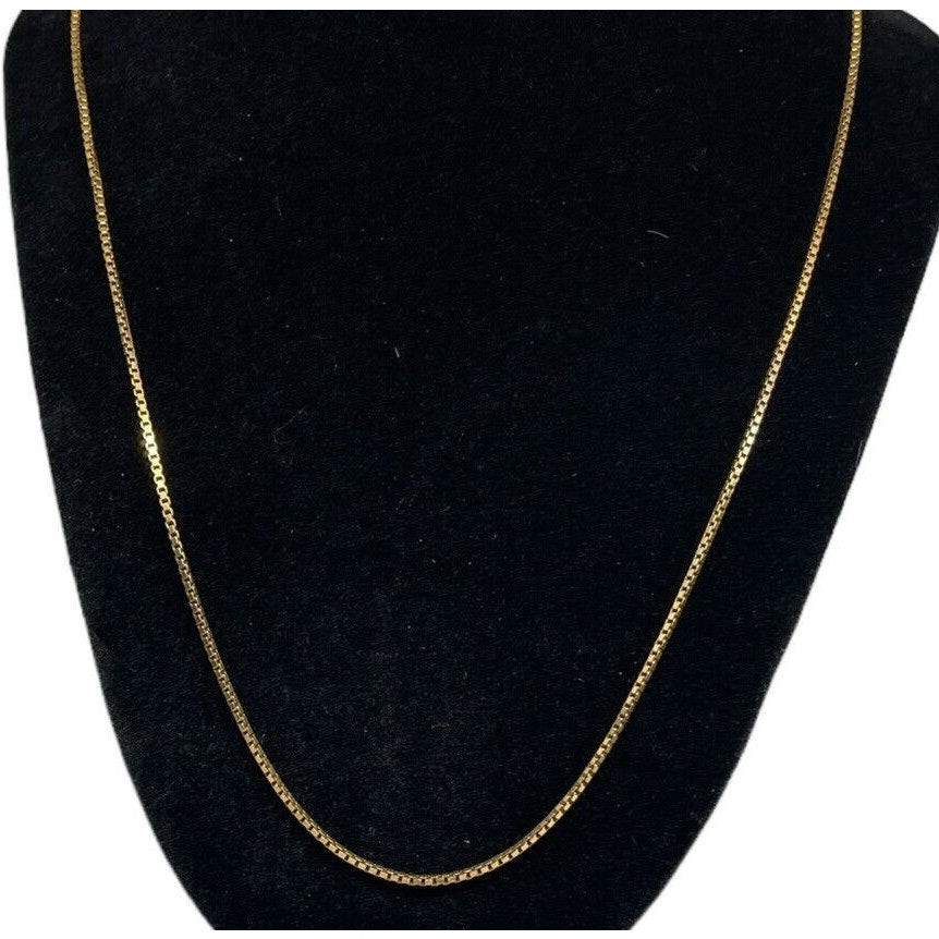 18K Gold Vermeil Box Chain Necklace 24” Dainty Chic Fashion Trendy Stylish NWT