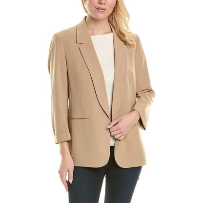 Jones New York Notched Lapel Blazer Jacket Women's (Sz L) Praline Luxury NWT