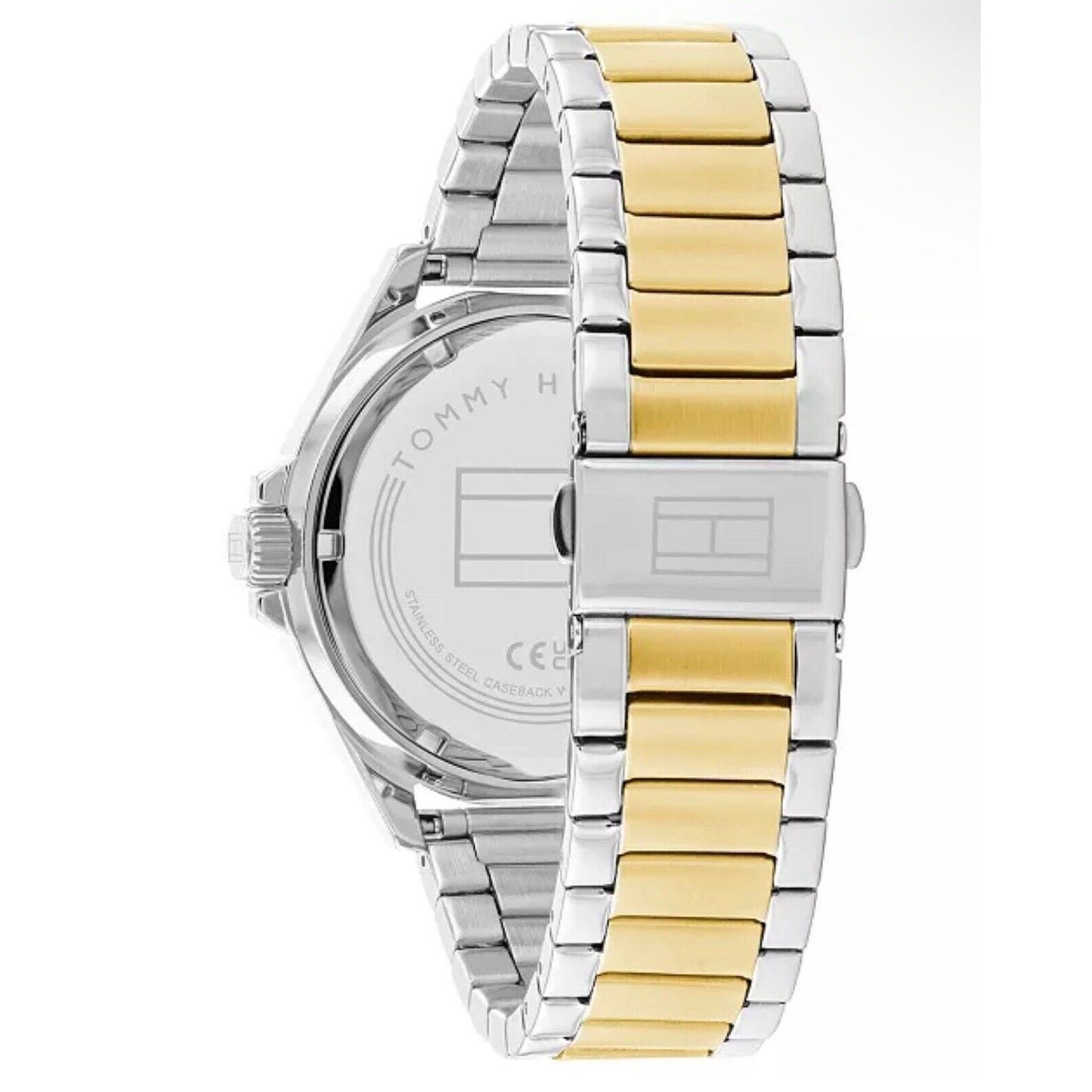 Tommy Hilfiger Two Tone Stainless Steel Bracelet Watch 43mm Sleek Men’s Fashion