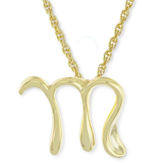 18k Gold Vermeil 'M' Initial Necklace Trendy Fashion Style Elegant Stunning NWT