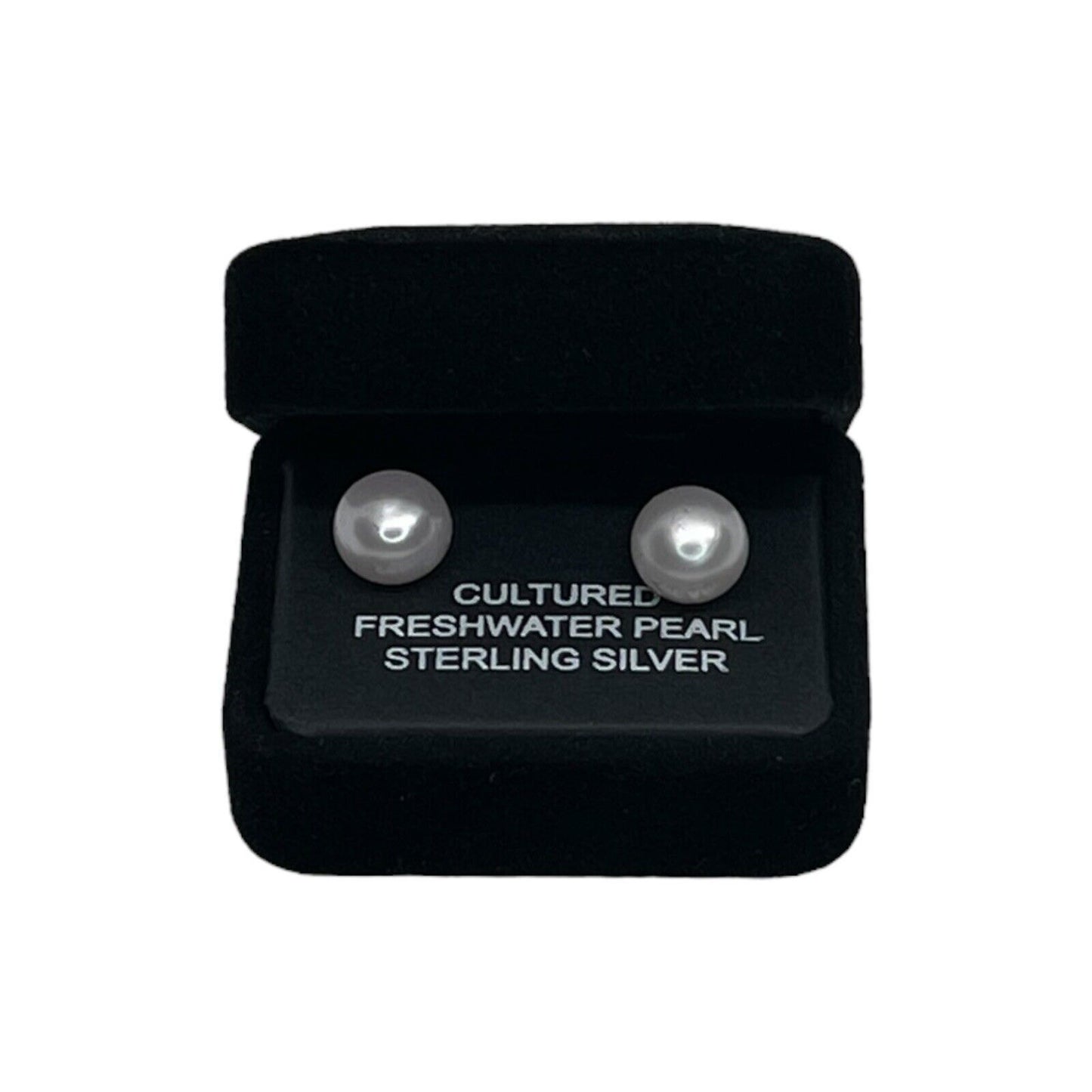 Pearl Earrings (8mm) Sterling Silver Chic Elegant Women's Fashion Style Stunning