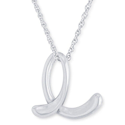 Sterling Silver 'E' Initial Pendant Necklace Chic Style Trendy Stunning Fashion