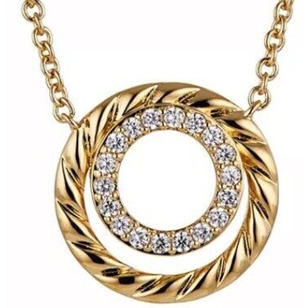 Eliot Danori 18K Gold Plated Rope Pendant Necklace CZ Chic Trendy Fashion Style