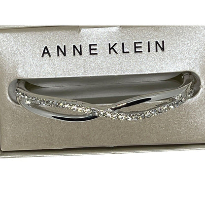 Anne Klein Silver Tone Crystal Bangle Bracelet Chic Fashion Elegant Trendy Style