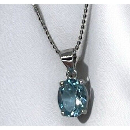 LUXY Gems Natural Blue Topaz Sterling Silver Beaded Necklace (2.2 cts.) Luxury