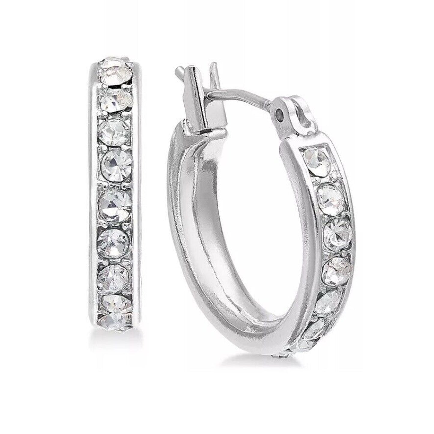 Tri-Tone Crystal Hoop Earrings (3pc Set) Trendy Stylish Fashion Elegant Chic NWT