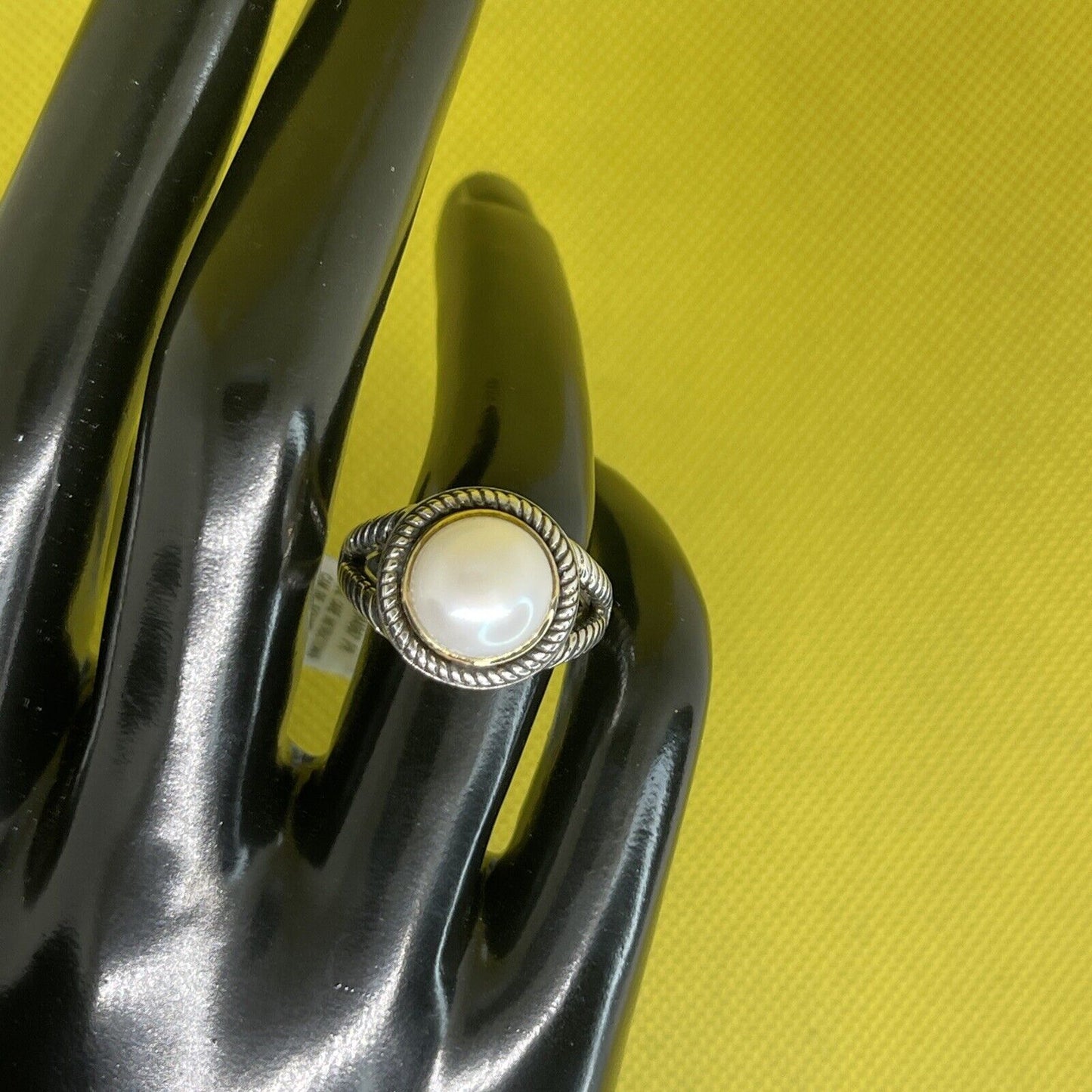 Peter Thomas Roth 14k Gold Freshwater Pearl Ring Sterling Silver Sz 7 Luxury NWT