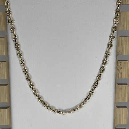 14K Gold Vermeil Tranciato Chain Necklace 18” (3mm) Elegant Stylish Fashion Chic