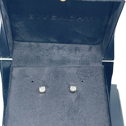 Givenchy Gold Tone CZ Stud Earrings Designer Fashion Everyday Wear Elegant NWT