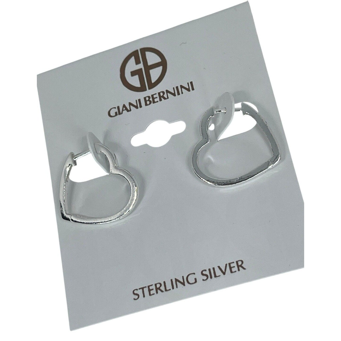 Sterling Silver Heart Hoop Earrings Chic Trendy Fashion Stylish Minimal NWT Vday