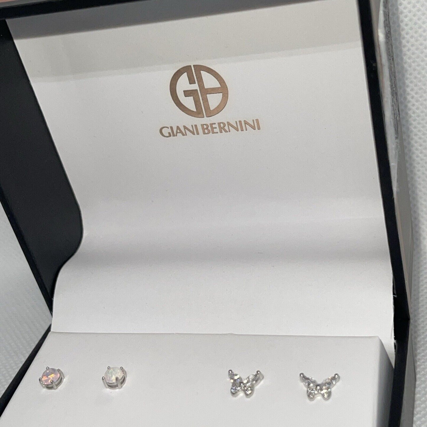 Sterling Silver Butterfly CZ Earrings (2pc Set) Chic Elegant Trendy Fashion NWT