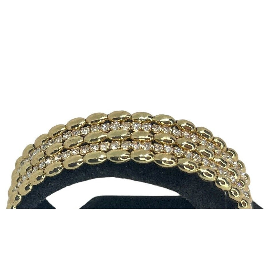 Anne Klein Gold Tone Crystal Cuff Bracelet Stylish Fashion Trendy Chic Cocktail