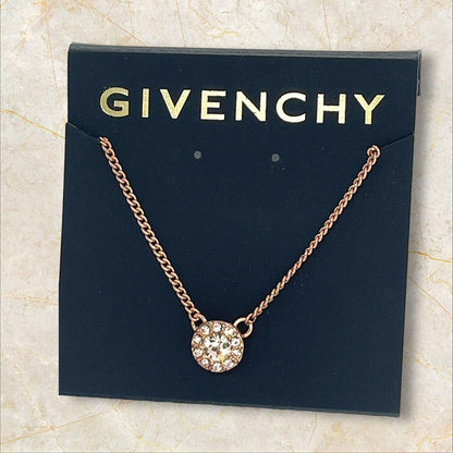 Givenchy Rose Gold Plated CZ Necklace Luxury Designer Cuban Chain Fashion Trendy