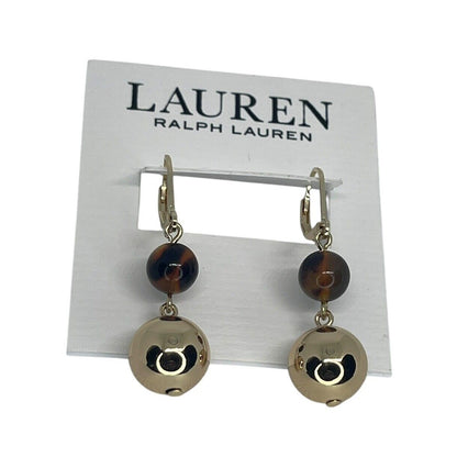 Ralph Lauren Gold Tone Tortoise Drop Earrings Elegant Stunning Style Fashion NWT