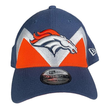 Denver Broncos Shark Tooth Stretch Fitted Hat SZ M/L Big Logo New Era Cap NFL