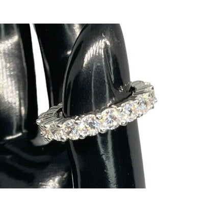 Silver Plated CZ Band Ring (Sz 6) Chic Stunning Elegant Fashion Style Trendy NWT