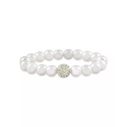 Faux Pearl Crystal Stretch Bracelet Elegant Fashion Stylish Stunning Intricate