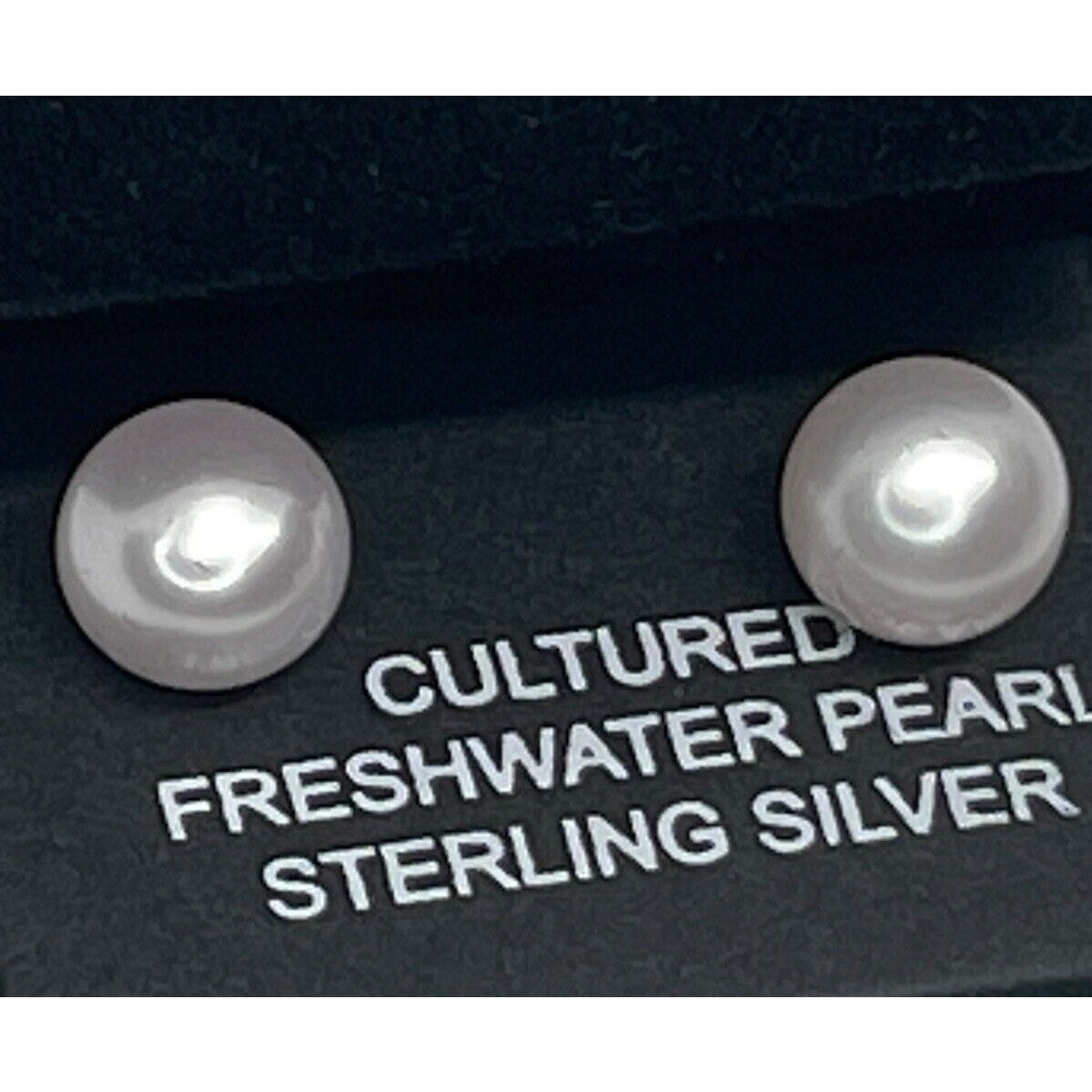 Pearl Earrings (8mm) Sterling Silver Chic Elegant Women's Fashion Style Stunning