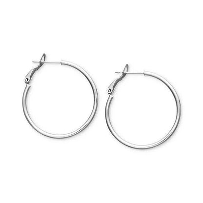 Sterling Silver Hoop Earrings Fashion Minimal Stylish Shiny Trendy Everyday Wear