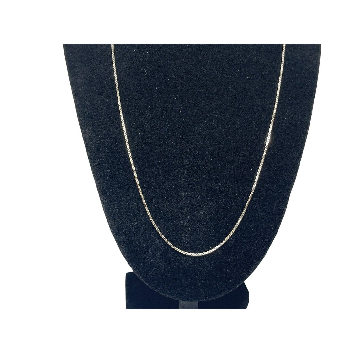 Sterling Silver Box Chain Necklace 22” Fashion Stylish Trendy Chic Minimal Shiny