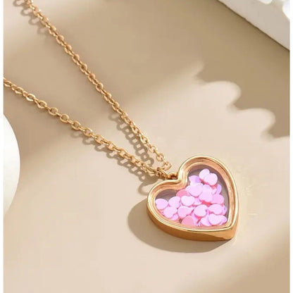 18K Gold Plate 'Heart Full Of Love' Pendant Necklace Chic Stylish Trendy Fashion