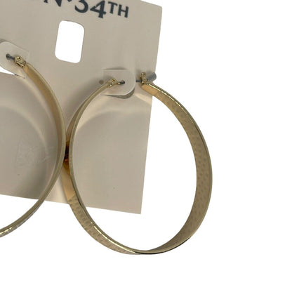 Gold Tone Oval Hoop Earrings Fashion Stylish Chic Trendy Cocktail Statement NWT