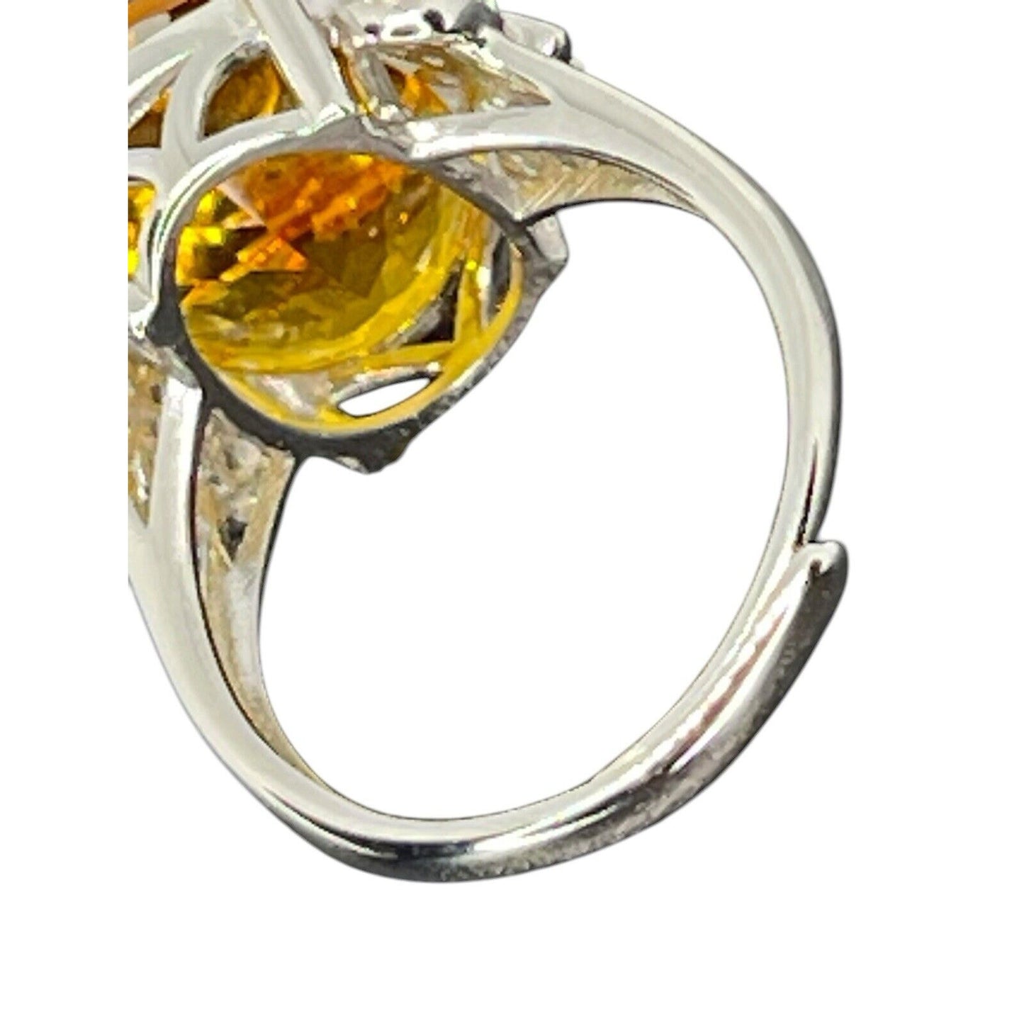 LUXY Gems Natural Citrine (10 cts) Sterling Silver Ring Luxury Fashion (Sz 6-10)