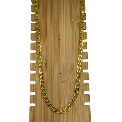 Thick Gold Plate Cuban Chain Necklace Mens 28” (8mm) Bling Flashy Everyday Wear