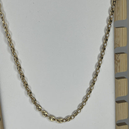 14K Gold Vermeil Tranciato Chain Necklace 18” (3mm) Elegant Stylish Fashion Chic