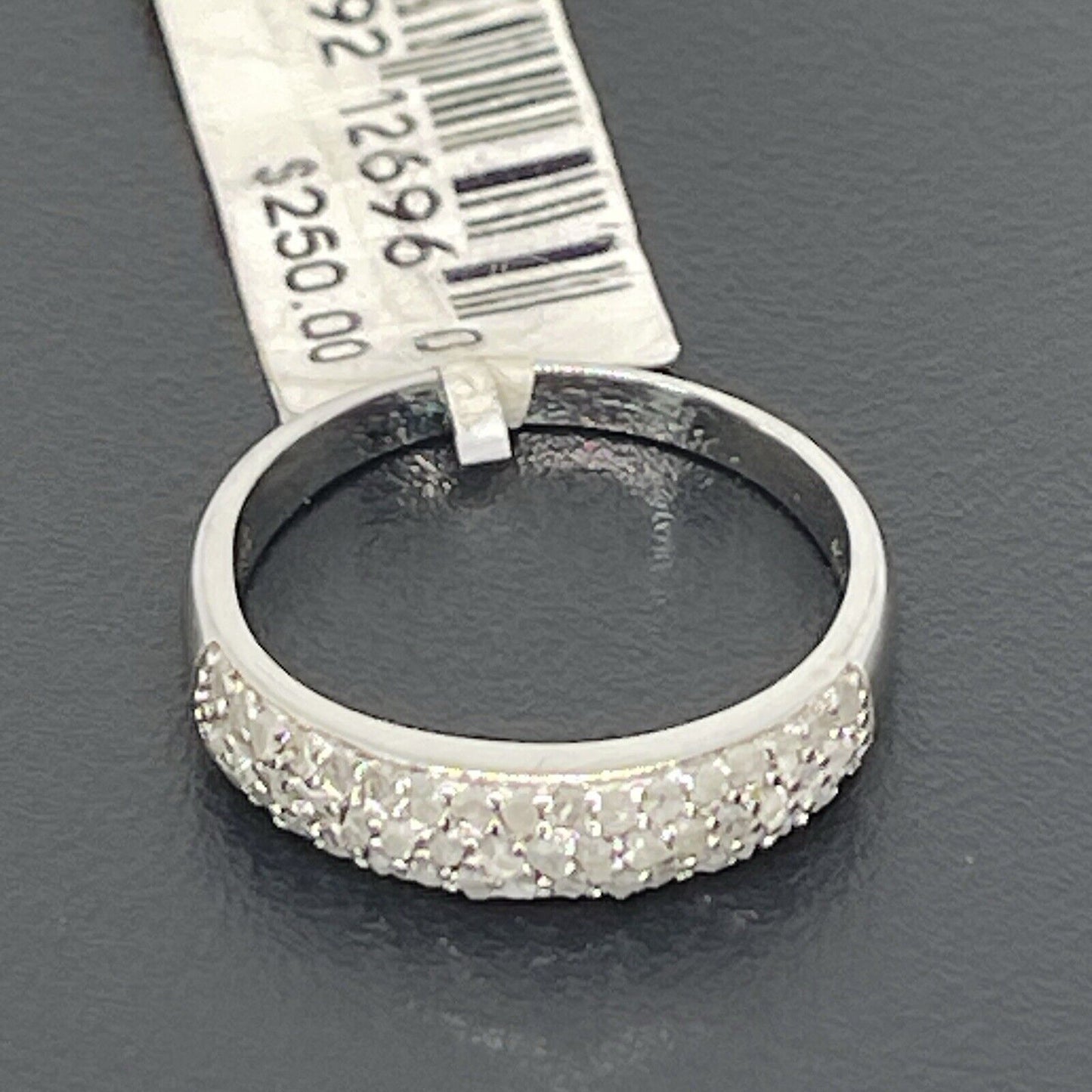 Natural Pave Diamond (1/2 ct) Sterling Silver Ring (Sz 7) Luxury Chic Trendy NWT