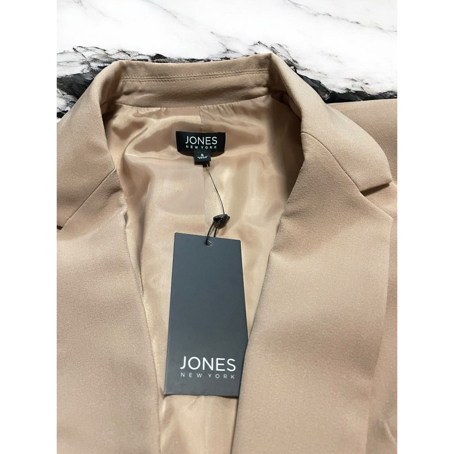 Jones New York Notched Lapel Blazer Jacket Women's (Sz L) Praline Luxury NWT