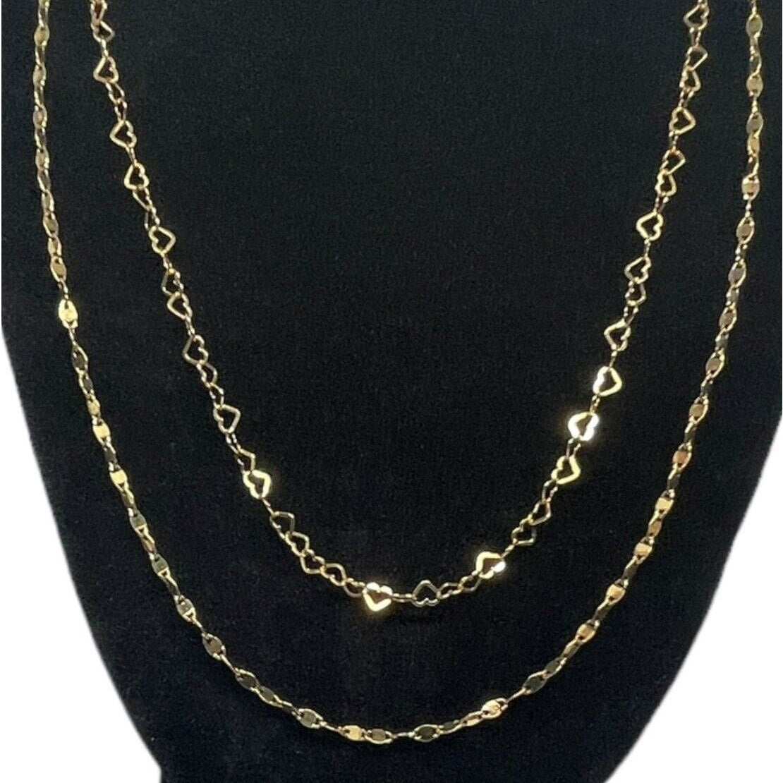 18K Gold Vermeil 'Endless Love' Layered Necklace Heart Detailing Stunning Vday