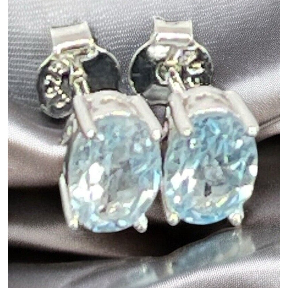 LUXY Gems Natural Blue Topaz Sterling Silver Earrings (1.8 cts.) Luxury Fashion