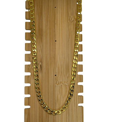 Thick Gold Plate Cuban Chain Necklace Mens 28” (8mm) Bling Flashy Everyday Wear