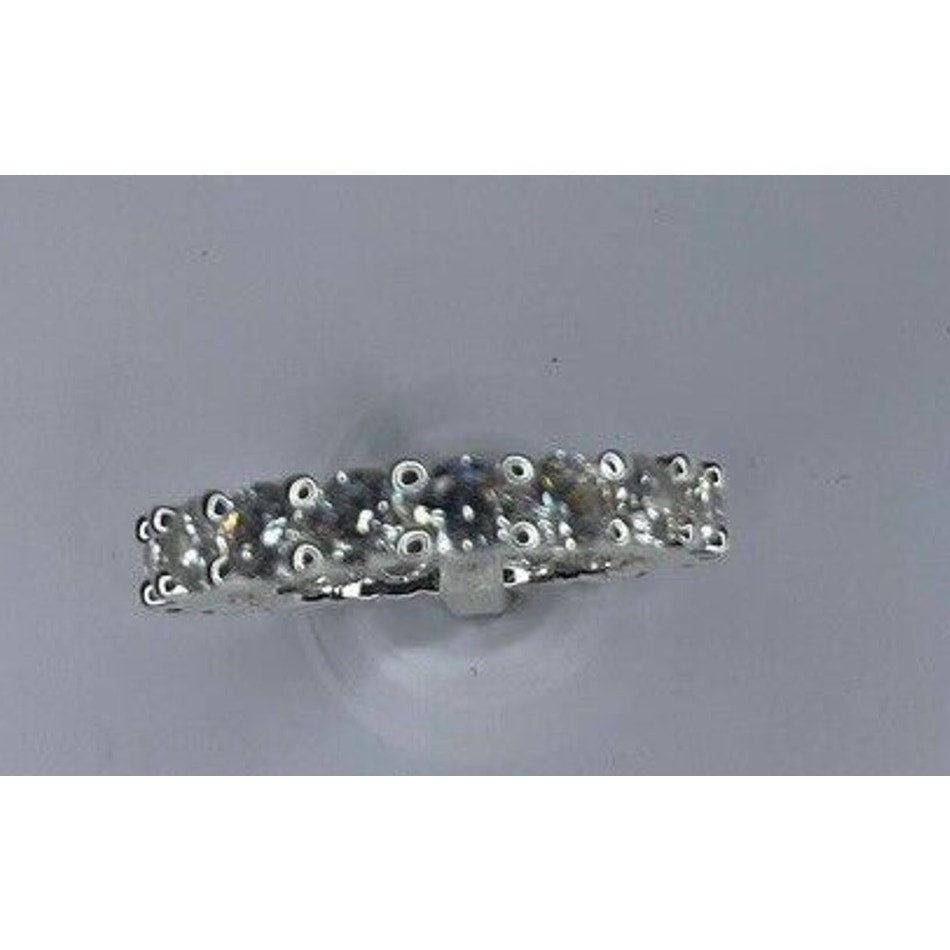 Silver Plated CZ Band Ring (Sz 6) Fashion Stylish Trendy Chic Shiny Stunning NWT