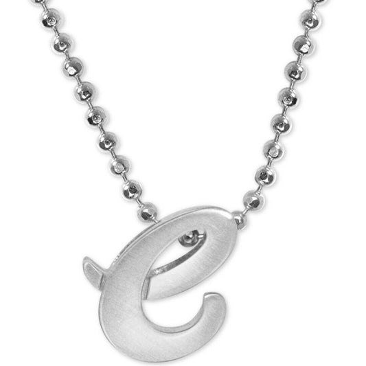 Alex Woo Sterling Silver ‘E’ Initial Pendant Necklace NY Designer Luxury Fashion