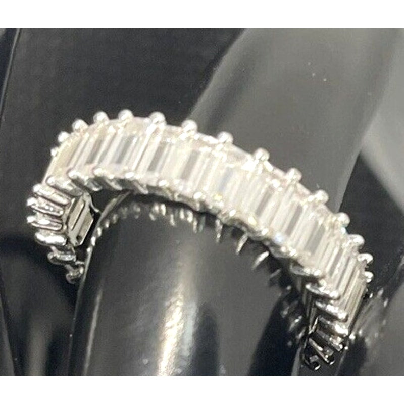 Silver Plated Baguette CZ Ring (Sz 7) Chic Stylish Trendy Fashion Stunning NWT