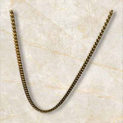 THICK 18K Gold Over Sterling Silver Chain Necklace Curb 24” Style Fashion