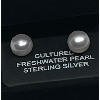 Pearl Earrings (8mm) Sterling Silver Chic Elegant Women's Fashion Style Stunning
