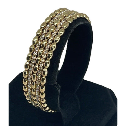 Anne Klein Gold Tone Crystal Cuff Bracelet Stylish Fashion Trendy Chic Cocktail