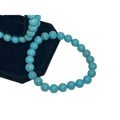 Faux Turquoise Bead Bracelet (3pc Set) Stacking Stylish Chic Trendy Fashion NWT