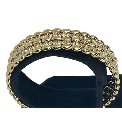 Anne Klein Gold Tone Crystal Cuff Bracelet Stylish Fashion Trendy Chic Cocktail