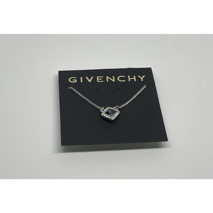 Givenchy Silver Plated CZ Necklace Luxury Chic Designer Fashion Style Trendy NWT