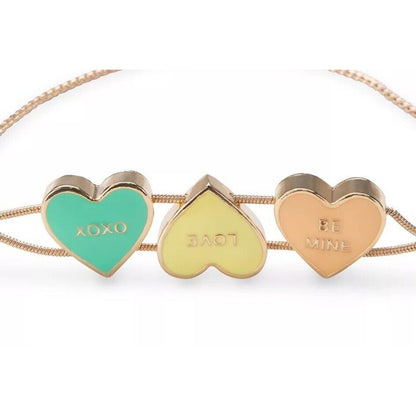 Gold Tone Triple Heart Bolo Bracelet Xoxo Stylish Fashion Trendy XOXO NWT Vday