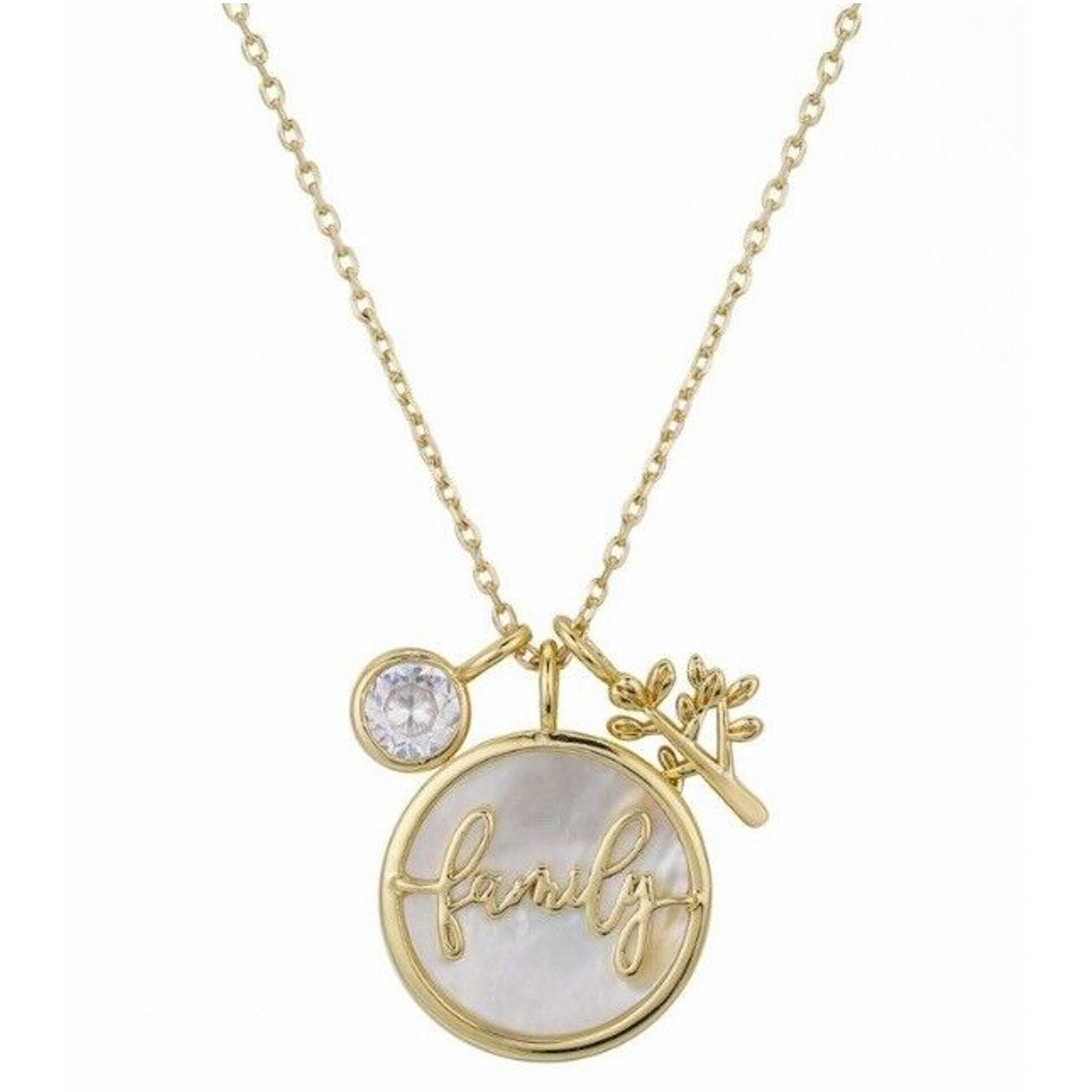 Unwritten 14K Gold Plate Family Tree Pendant Necklace Dainty Stylish Elegant NWT