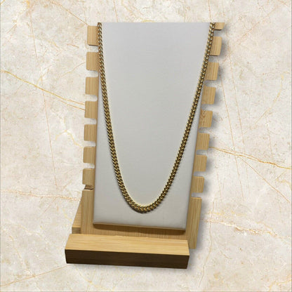 THICK 18K Gold Over Sterling Silver Chain Necklace Curb 24” Style Fashion