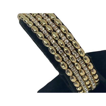 Anne Klein Gold Tone Crystal Cuff Bracelet Stylish Fashion Trendy Chic Cocktail